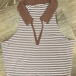 Abercrombie Sleeveless Collared Shirt with Stripes